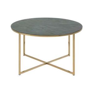 Salontafel Ostana - groen/goudkleur - 45xØ80 cm - Leen Bakker