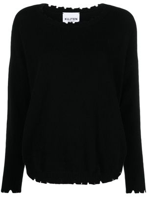 kujten pull en cachemire à bords francs - Noir