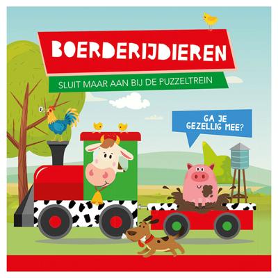 Lantaarn Publishers Boek en puzzeltrein boerderijdieren
