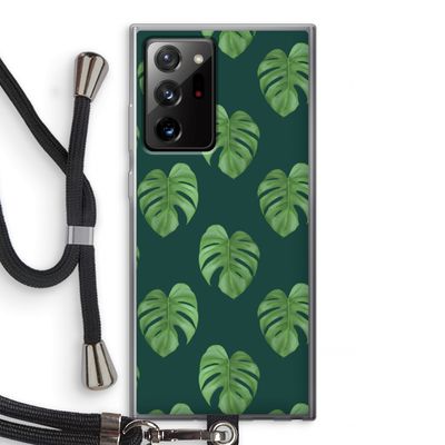 Monstera leaves: Samsung Galaxy Note 20 Ultra / Note 20 Ultra 5G Transparant Hoesje met koord