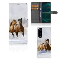 Sony Xperia 5III | Telefoonhoesje | Met pasjeshouder | Paarden
