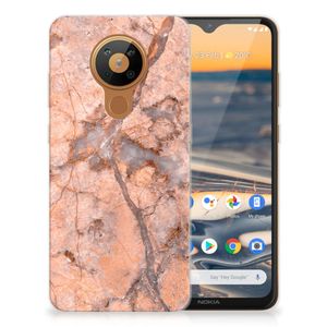 Nokia 5.3 TPU Siliconen Hoesje Marmer Oranje