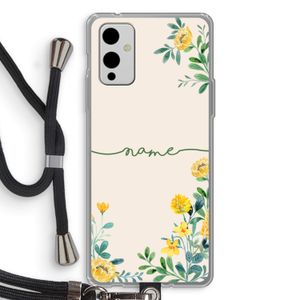 Gele bloemen: OnePlus 9 Transparant Hoesje met koord