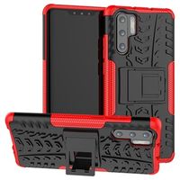 Huawei P30 Pro Anti-Slip Hybride Hoesje met Standaard - Rood / Zwart