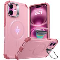 iPhone 16 Cyber Tough Magnetic Case (Camera Control, Stash Stand) - Pink
