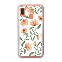 Peachy flowers: Samsung Galaxy A20e Transparant Hoesje