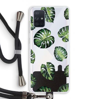 Tropische bladeren: Samsung Galaxy A71 Transparant Hoesje met koord