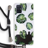 Tropische bladeren: Samsung Galaxy A71 Transparant Hoesje met koord