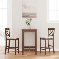 Barkrukken met kussens 2 stuks Bruin massief hout rubber