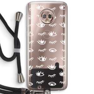 Eye pattern #3: Motorola Moto G6 Transparant Hoesje met koord