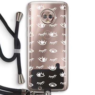 Eye pattern #3: Motorola Moto G6 Transparant Hoesje met koord