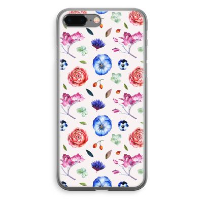 Bloemetjes: iPhone 8 Plus Transparant Hoesje