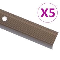 Trapneuzen L-vormig 5 st 90 cm aluminium bruin