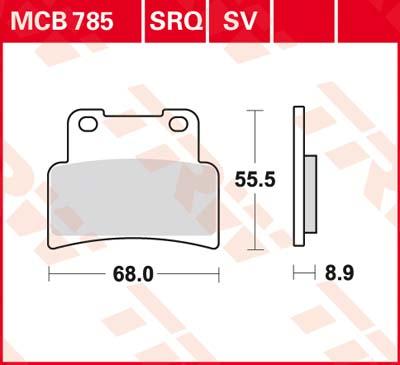 TRW Remblokken, en remschoenen voor de moto, MCB785SV Sinter street