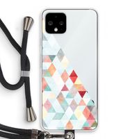 Gekleurde driehoekjes pastel: Pixel 4 Transparant Hoesje met koord