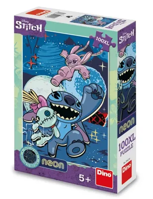DinoToys Dino puzzel van disney&apos;s stitch neon - 100 xl stukjes