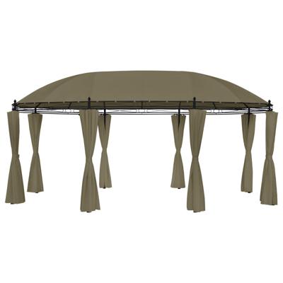 Prieel met gordijnen 180 g/m² 520x349x255 cm taupe