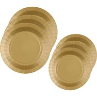 Santex Feest borden set - 40x stuks - goud - 17 cm en 22 cm - Feestbordjes - thumbnail