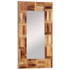 The Living Store Wandspiegel Antieke Stijl - Hout - 50 x 80 cm - Uniek in Kleur - Handgemaakt