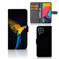 Samsung Galaxy M53 | Telefoonhoesje | Met pasjeshouder | Papegaai