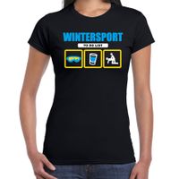 Apres ski t-shirt to do list skieen zwart dames - Wintersport shirt - Foute apres ski outfit