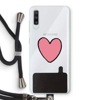Hartje: Samsung Galaxy A70 Transparant Hoesje met koord