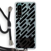 Zwarte vegen: Sony Xperia 5 III Transparant Hoesje met koord