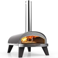 ZiiPa Pizza Oven Piana - Houtgestookt - met Thermometer - Leisteen - voor ø 30 cm pizza&apos;s - Roterende pizzasteen