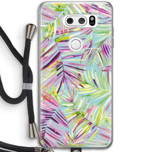 Tropical Palms Blue: LG V30 Transparant Hoesje met koord