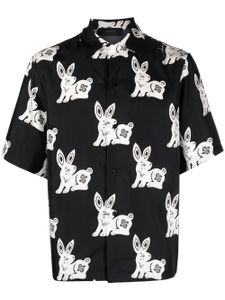 AMIRI chemise en soie à motif lapin - Noir