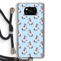 Eenhoorns overal: Xiaomi Poco X3 Pro Transparant Hoesje met koord