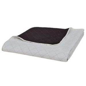 vidaXL Bedsprei gewatteerd dubbelzijdig 230x260 cm beige/bruin