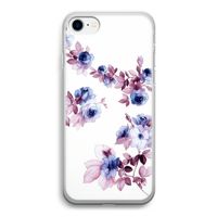 Waterverf bloemen: iPhone SE 2020 Transparant Hoesje