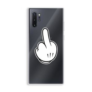 Middle finger white: Samsung Galaxy Note 10 Plus Transparant Hoesje