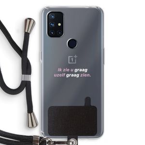 uzelf graag zien: OnePlus Nord N10 5G Transparant Hoesje met koord