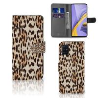 Samsung Galaxy A51 | Telefoonhoesje | Met pasjeshouder | Leopard