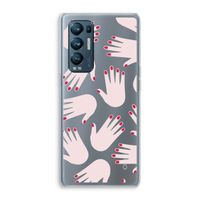 Hands pink: Oppo Find X3 Neo Transparant Hoesje