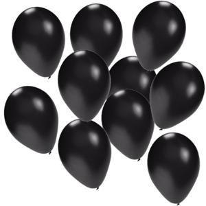 Bellatio Decorations ballonnen - 20x stuks - zwart - 27 cm - verjaardag - feestartikelen