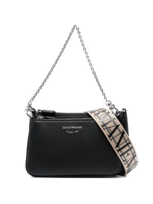 Emporio Armani mini sac porté épaule double à imprimé animalier - Noir