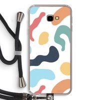 Memphis Shapes Blue: Samsung Galaxy J4 Plus Transparant Hoesje met koord