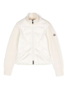 Moncler Enfant doudoune côtelé à col montant - Blanc