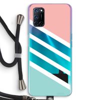 Strepen pastel: Oppo A92 Transparant Hoesje met koord