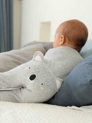 Fluwelen koala slaappakje baby gemêleerd grijs
