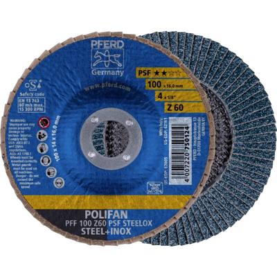 PFERD TOOLS 69300661 PFF 100 Z 60 PSF STEELOX/16,0 Lamellenschijf Diameter 100 mm Boordiameter 16 mm RVS, Staal 10 stuk(s)