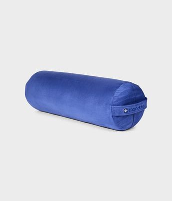 Manduka Yoga Bolster Surf Rond Katoen - (Effen - Blauw) - 69 x 23 cm
