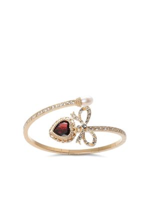 Dolce & Gabbana bracelet Devotion en or jaune 18ct serti de saphirs et de grenat