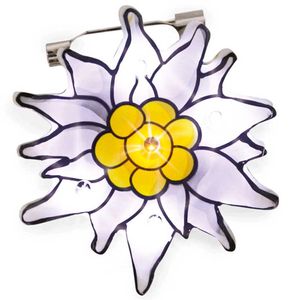 Tiroler broche met een edelweiss bloem - Verkleedsieraden