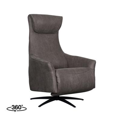 LABEL51 Fauteuil Lund - Antraciet - Micro Suede - One Size LABEL51 Fauteuil Lund - Antraciet - Micro Suede - One Size