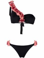 La Reveche bikini Adele à fleurs appliquées - Noir