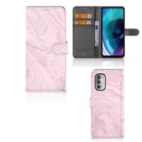 Motorola Moto G51 5G | Bookcase | Marble Pink - Origineel Cadeau Vriendin